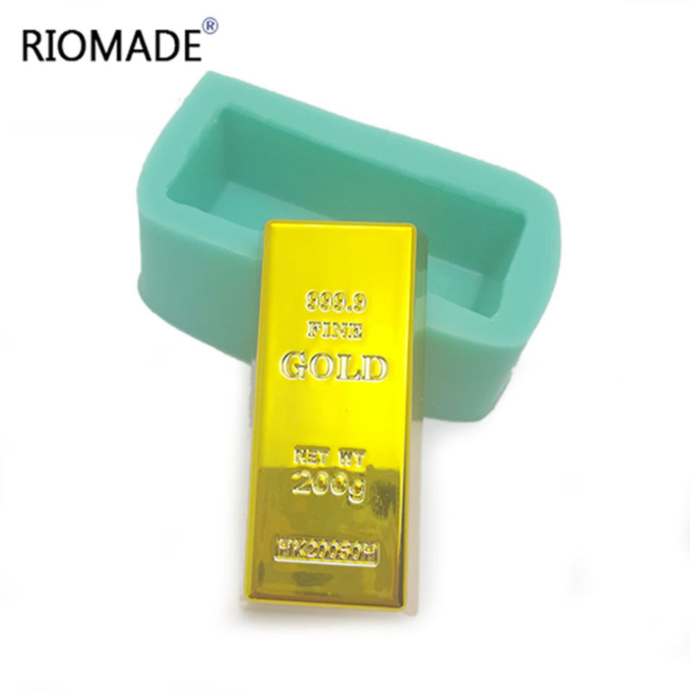 Candle Mold Silicone - Gold Brick Shape Silicone Mold Cake
