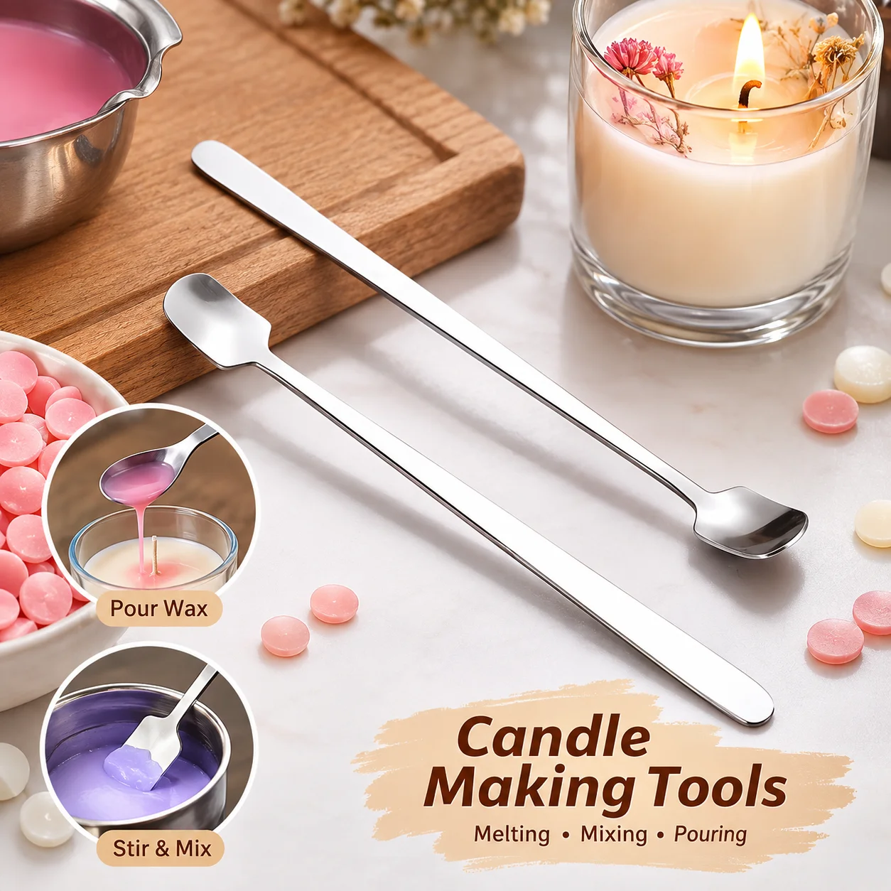 Candle Making Course - 1/2PCS Stainless Steel Candle Making Spoon