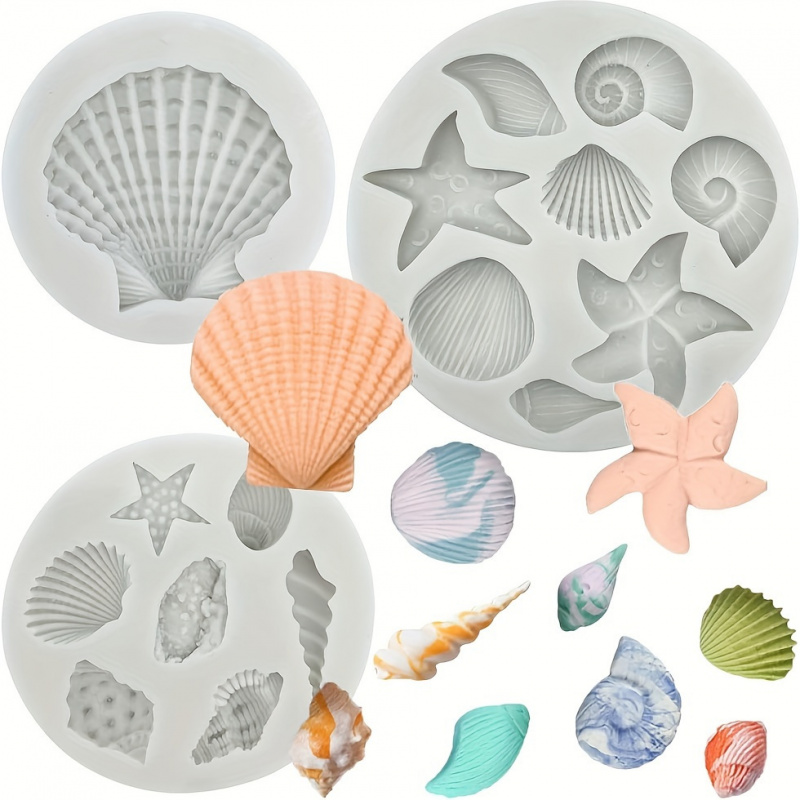 Candle Making Diy Kit - 3pcs/set, Shell Mold Set, Irregular Shape,