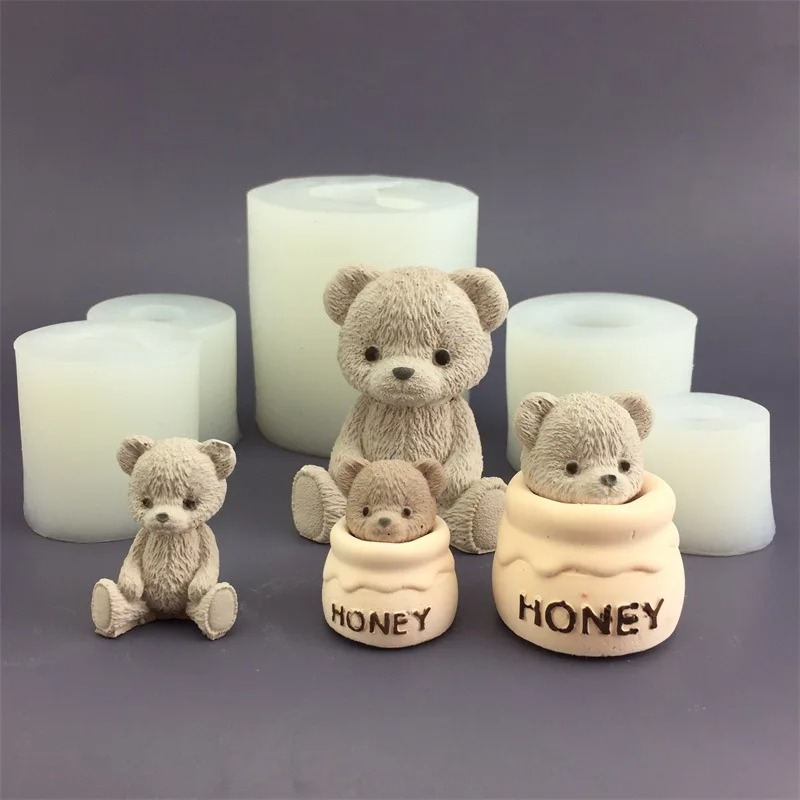 Candle Making Jars - Cute Bear Honey Jar Silicone Candle