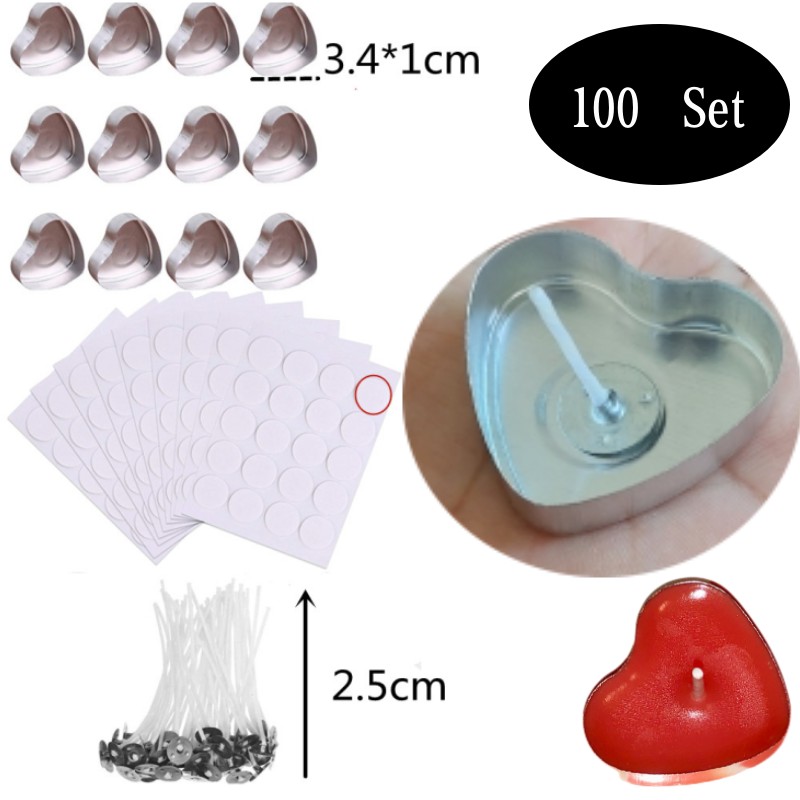 100 Sets Heart shaped Empty Al - огляд і ціна Candle Making Jars