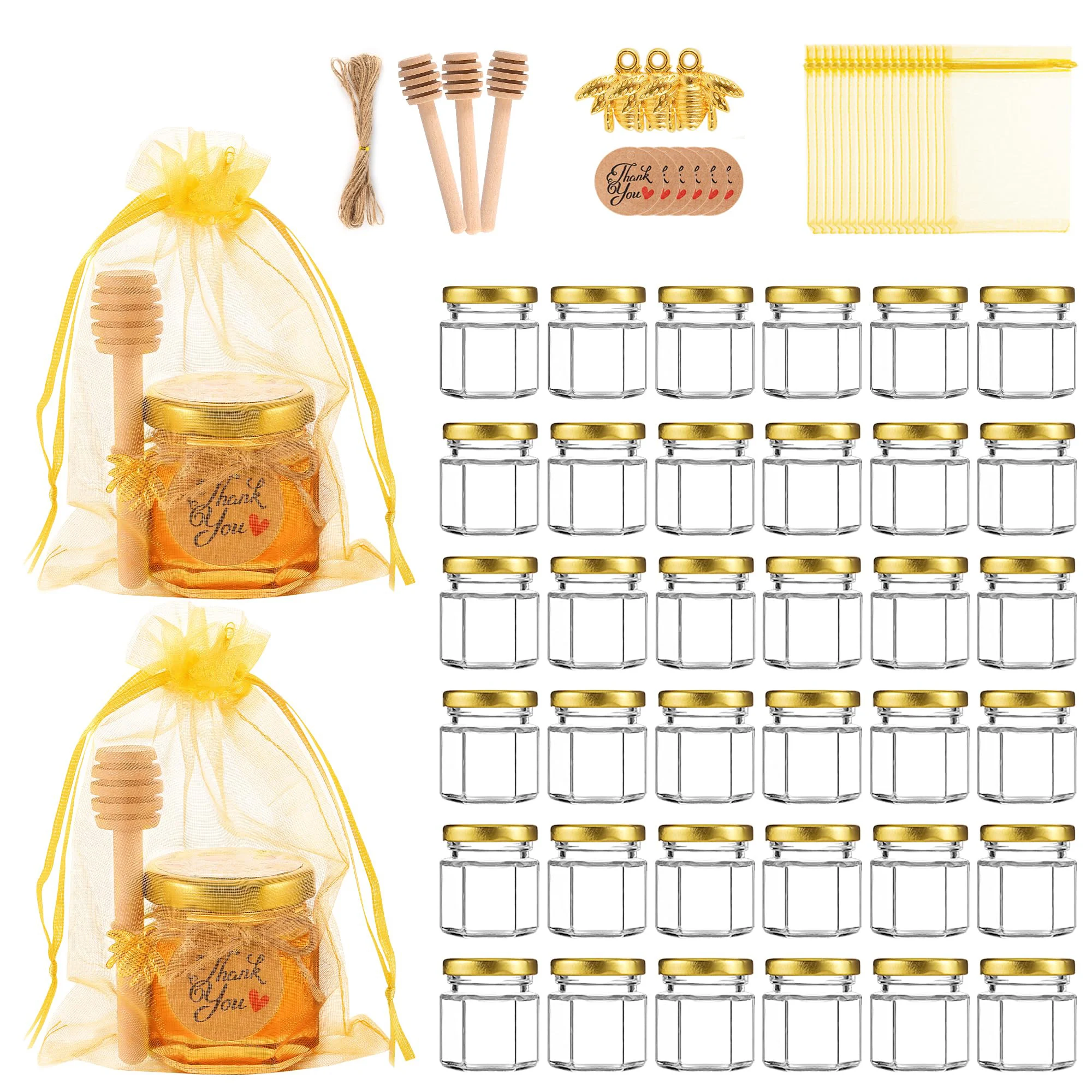 1.5Oz Hexagon Mini Glass Honey - огляд і ціна Candle Making Glass Jars