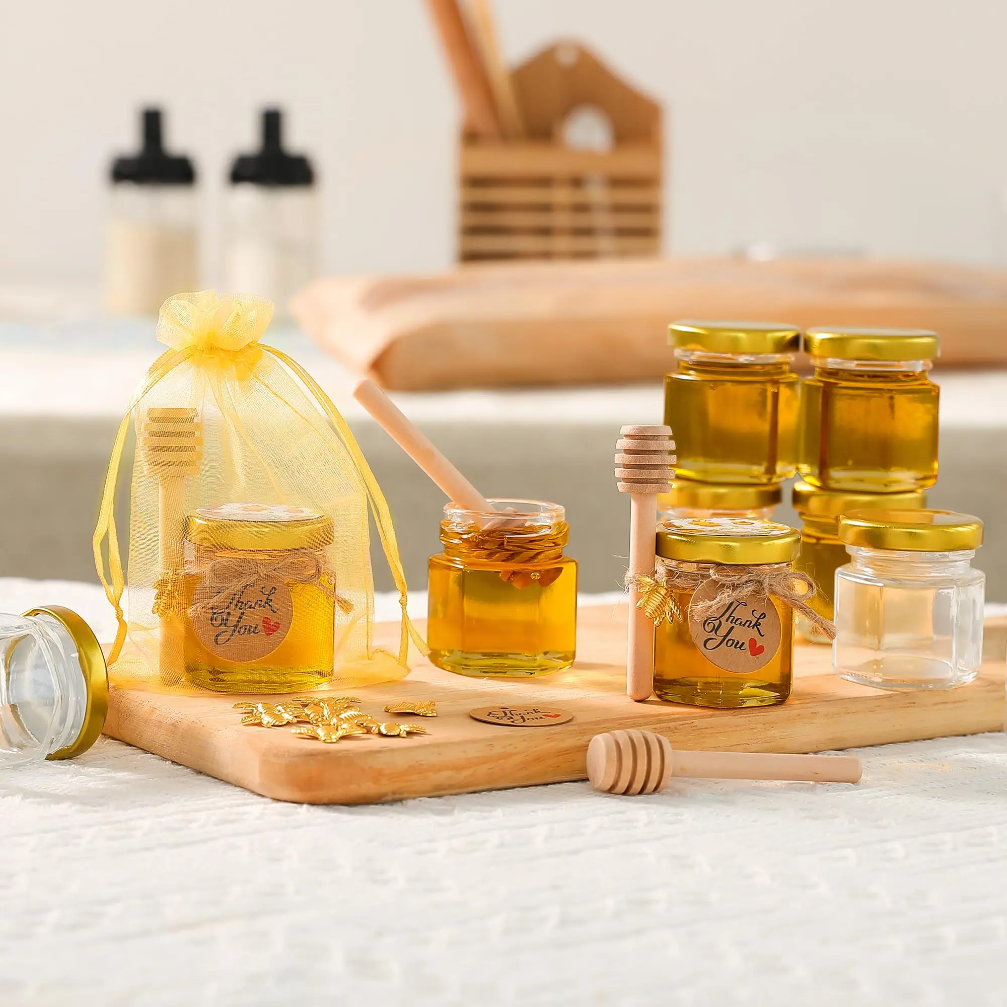 1.5Oz Hexagon Mini Glass Honey - огляд і ціна Candle Making Glass Jars