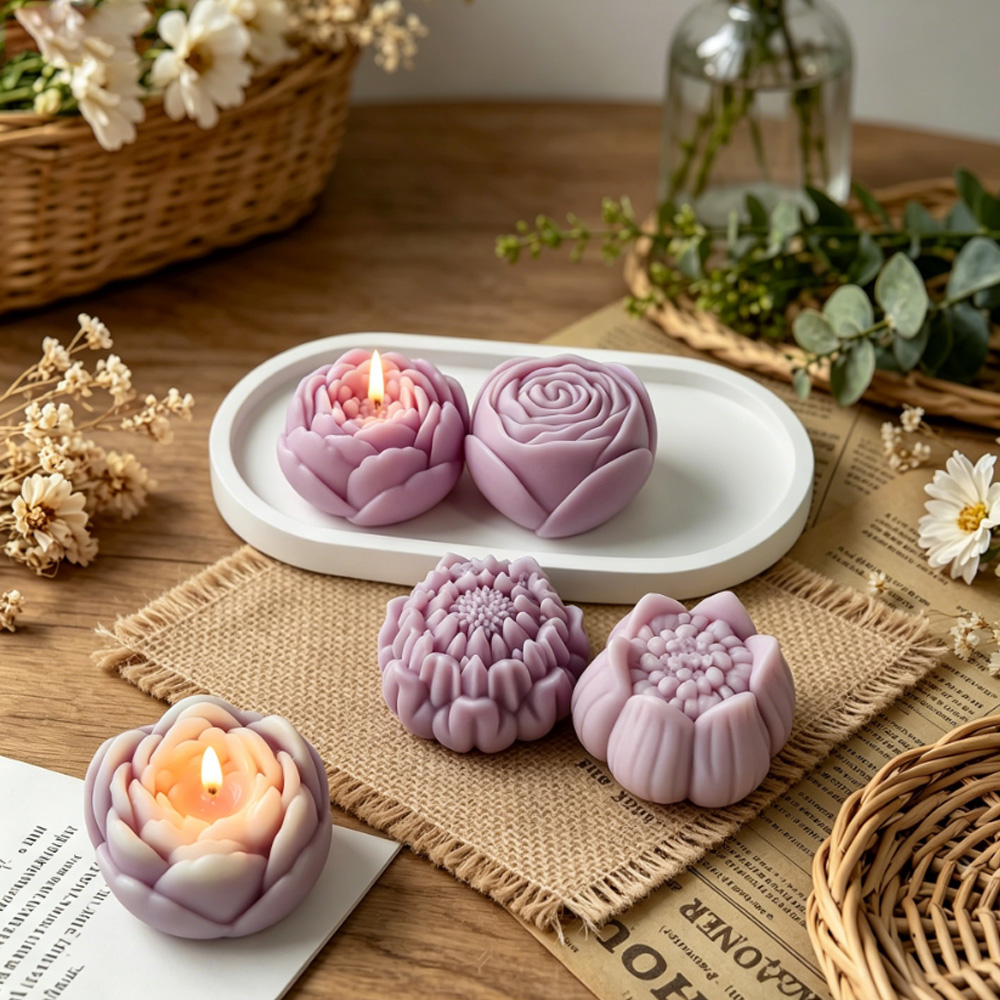 3D Flower Silicone Mold Peony  - огляд і ціна Candle Making Course
