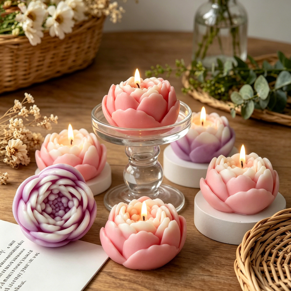 3D Flower Silicone Mold Peony  - огляд і ціна Candle Making Course