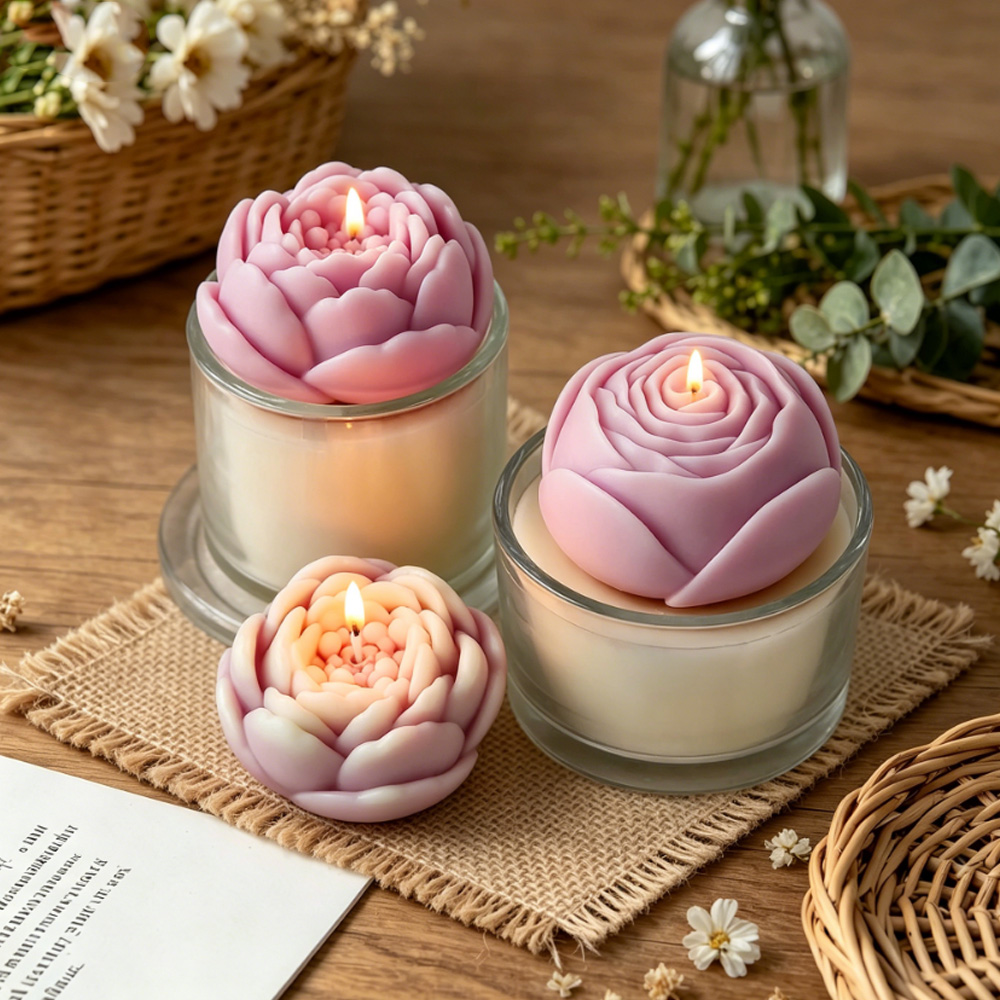 3D Flower Silicone Mold Peony  - огляд і ціна Candle Making Course