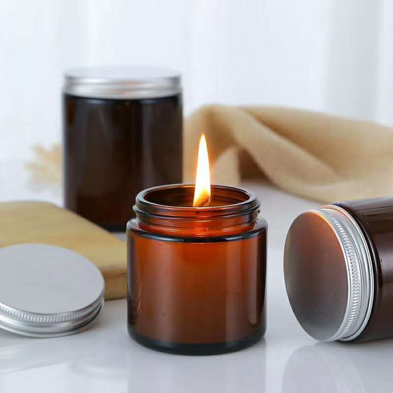 6pc 100/250ml Amber Glass Cand - огляд і ціна Candle Making Glass Jars