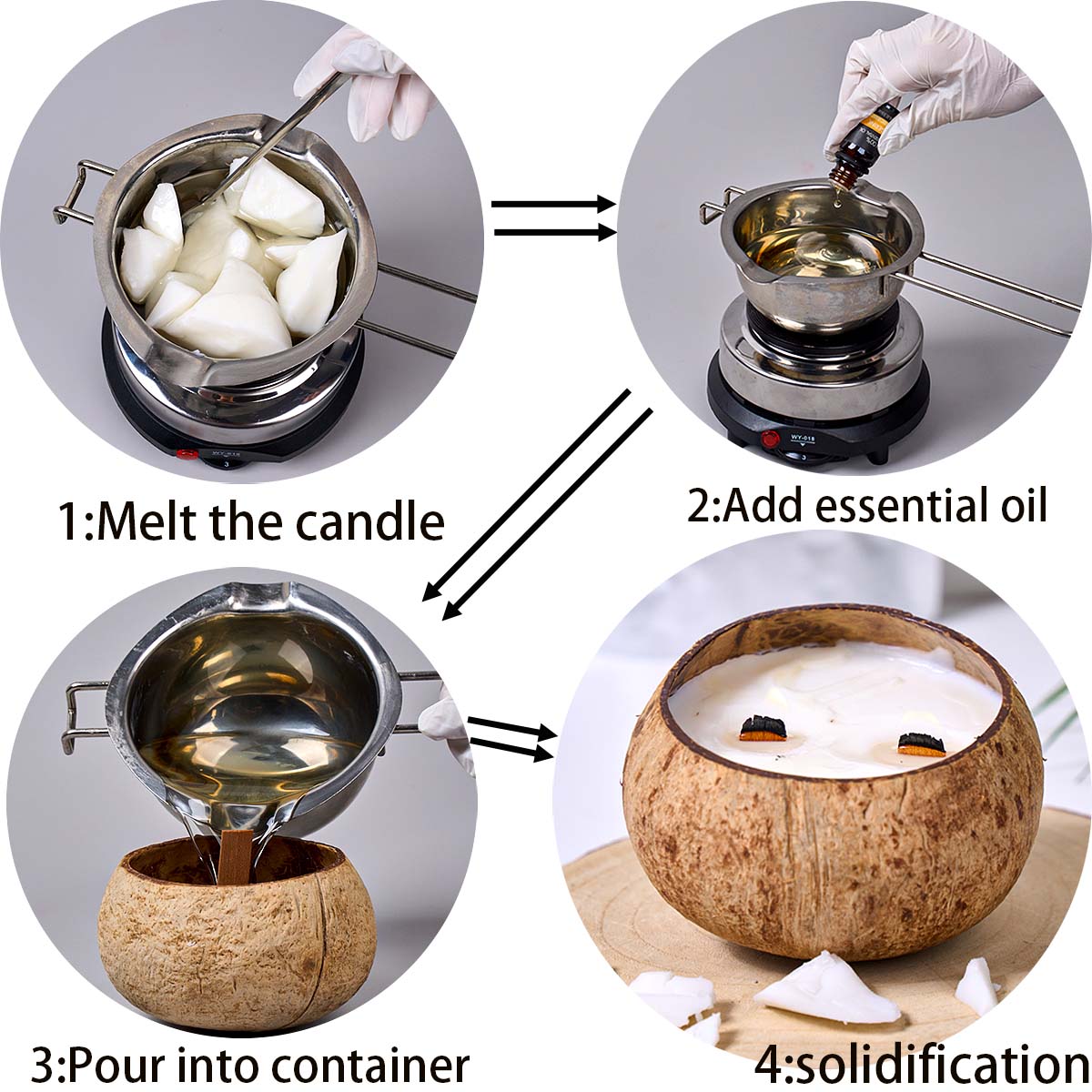 1LB White Coconut Wax Natural  - огляд і ціна Coconut Wax Flake
